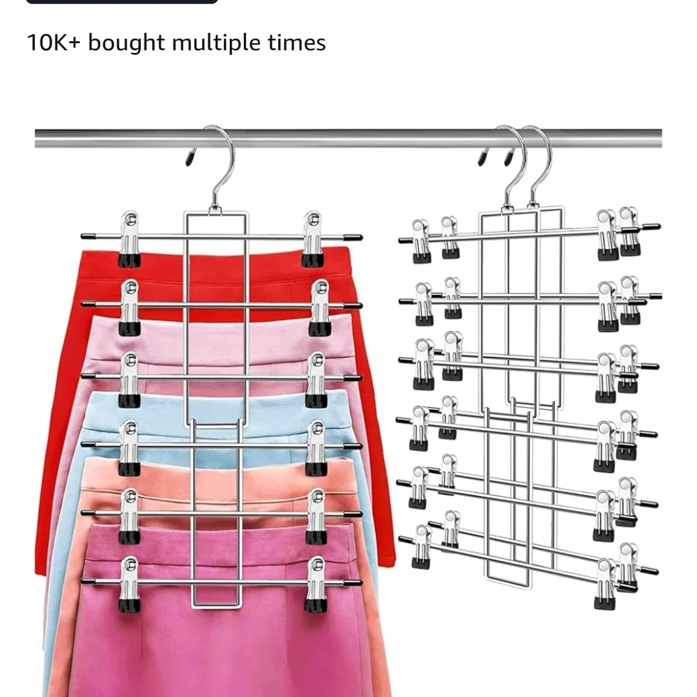 Multi-Tier Metal Skirt Hanger - Silver